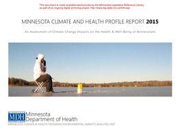 Minnesota Climate and Health Profile 2015