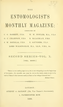 The Entomologist's Monthly Magazine