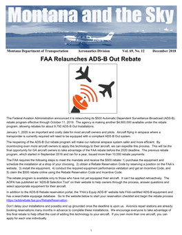 FAA Relaunches ADS-B out Rebate