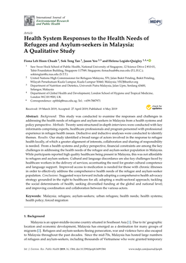 Health System Responses to the Health Needs of Refugees and Asylum-Seekers in Malaysia: a Qualitative Study