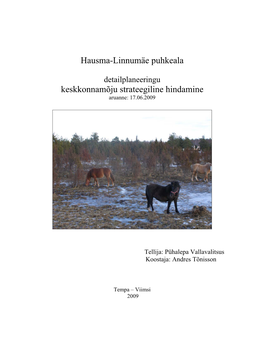 Hausma-Linnumäe Puhkeala Keskkonnamõju Strateegiline