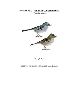 ACTION PLAN for the BLUE CHAFFINCH (Fringilla Teydea)