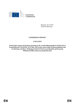 9085 Final COMMISSION OPINION of 18.12.2015 Issued at the Request of Germany P