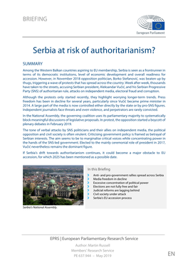 Serbia at Risk of Authoritarianism?