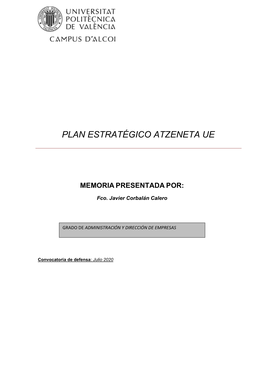 Plan Estratégico Atzeneta Ue