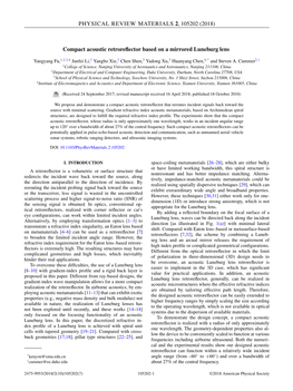 Compact Acoustic Retroreflector Based on a Mirrored Luneburg Lens