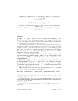 Continuous Extensions of Functions Defined on Subsets of Products$,$$