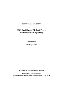 DNA Profiling of Birds of Prey – Fluorescent Multiplexing