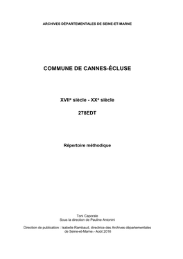 Commune De Cannes-Écluse
