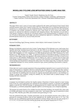 Modelling Cyclone Loss Mitigation Using Claims Analysis