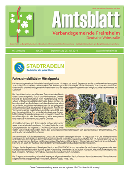 Amtsblatt Verbandsgemeinde Freinsheim 25