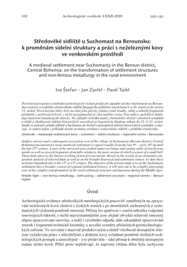 Středověké Sídliště U Suchomast Na Berounsku: K Proměnám Sídelní Struktury a Práci S Neželeznými Kovy Ve Venkovském Prostředí