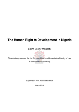 The Human Right to Development in Nigeria