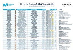 Ficha De Equipo 2020 Team Guide Plantilla Actualizada a 15.12.2019