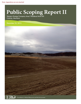 Public Scoping Report II Western Energy Company Area F Rosebud Mine EIS Colstrip, Montana