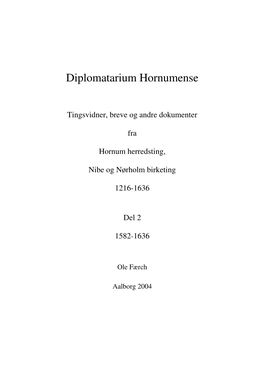 Diplomatarium Hornumense