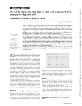 A Tool in the Accident and Emergency Department? N M Flanagan, C Macleod, M G Jenkins, R Wylie