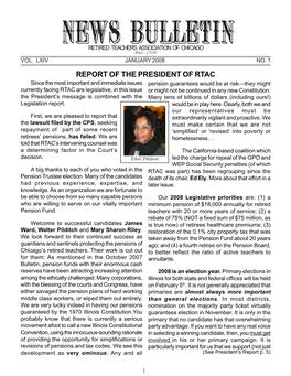 Report of the President of Rtac