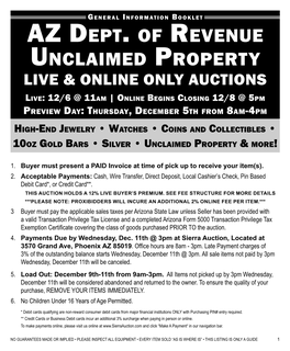 Az Dept. of Revenue Unclaimed Property