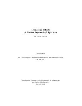 Transient Effects of Linear Dynamical Systems