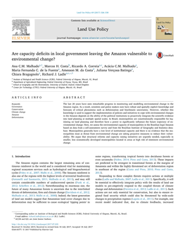 Are Capacity Deficits in Local Government Leaving the Amazon Vulnerable to Environmental Change?