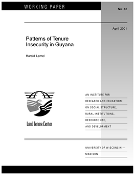 Patterns of Tenure Insecurity in Guyana