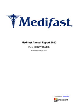 Medifast Annual Report 2020