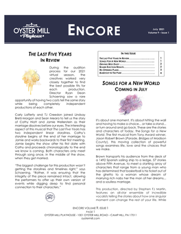 ENCORE Volume 9 – Issue 1