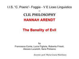 CLIL PHILOSOPHY HANNAH ARENDT the Banality of Evil