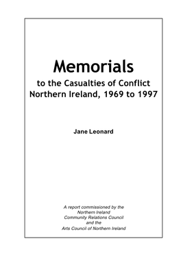 Memorials to the Casualties of Conflict Northern Ireland, 1969 to 1997