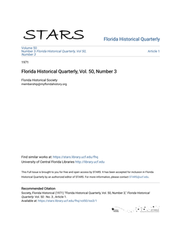 Florida Historical Quarterly, Vol. 50, Number 3