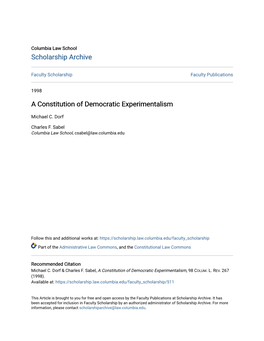 A Constitution of Democratic Experimentalism