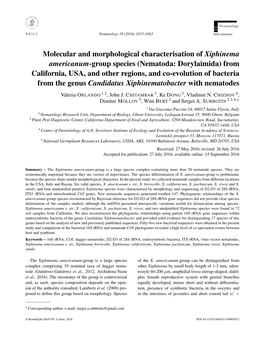Molecular and Morphological Characterisation of Xiphinema