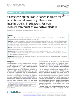 Characterizing the Transcutaneous Electrical Recruitment of Lower Leg Afferents in Healthy Adults