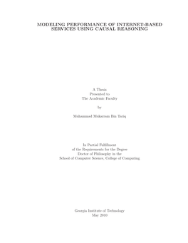 Modeling Performance of Internet-Based Services Using Causal Reasoning