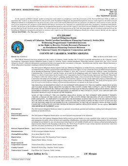 County of Cabarrus, North Carolina Installment Financing Contract), Series 2016