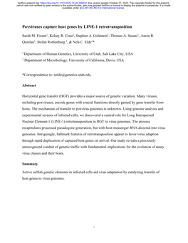 Poxviruses Capture Host Genes by LINE-1 Retrotransposition