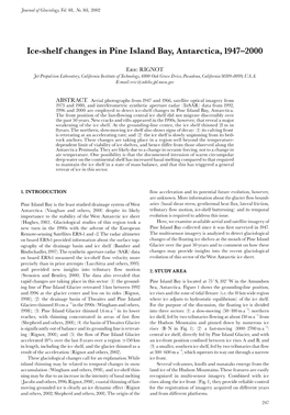 Ice-Shelf Changes in Pine Island Bay, Antarctica, 1947-2000