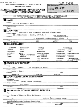 National Register of Historic Places Inventory -- Nomination Form