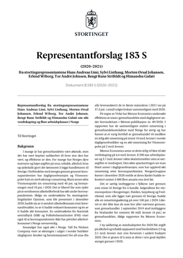 Representantforslag 183 S