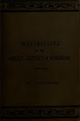 Transactions of the Gaelic Society of Glasgow