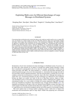 Exploiting Multi-Cores for Efficient Interchange of Large Messages In