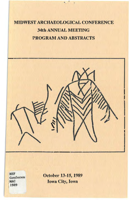 1989 Midwest Archaeological Conference Program