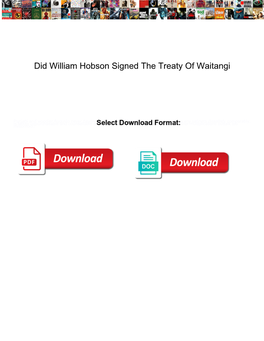 Did William Hobson Signed the Treaty of Waitangi