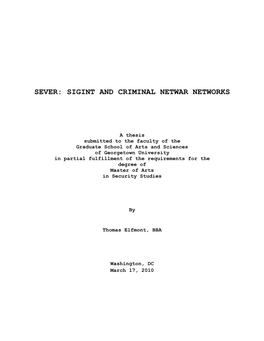 Sever: Sigint and Criminal Netwar Networks