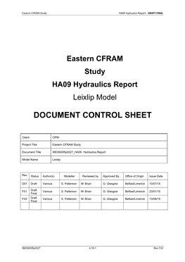 Document Control Sheet