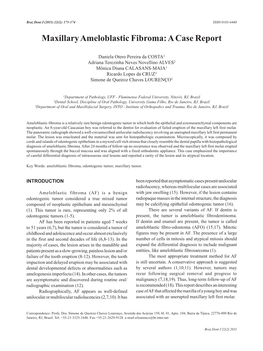 Maxillary Ameloblastic Fibroma: a Case Report