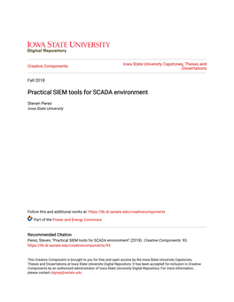 Practical SIEM Tools for SCADA Environment