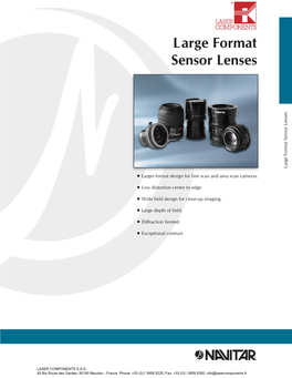 Large Format Sensor Lenses Large Format Sensor Lenses