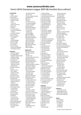 Panini Champions League Euro Edition 2007-08